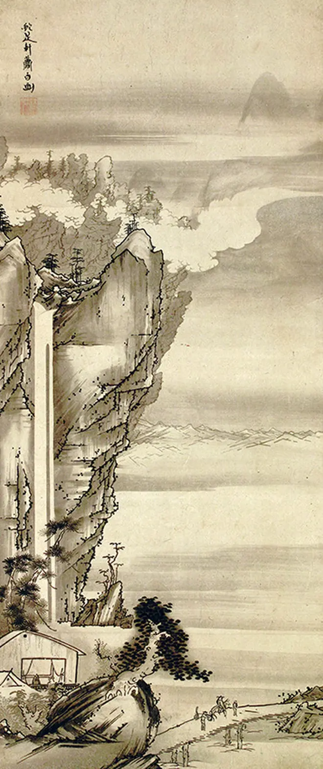 曾我蕭白《観瀑図（山水瀧図）》前期展示　東京富士美術館蔵 ©東京富士美術館イメージアーカイブ/DNPartcom