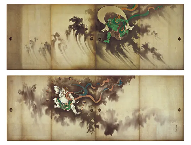 鈴木其一《風神雷神図襖》前期展示　東京富士美術館蔵 ©東京富士美術館イメージアーカイブ/DNPartcom