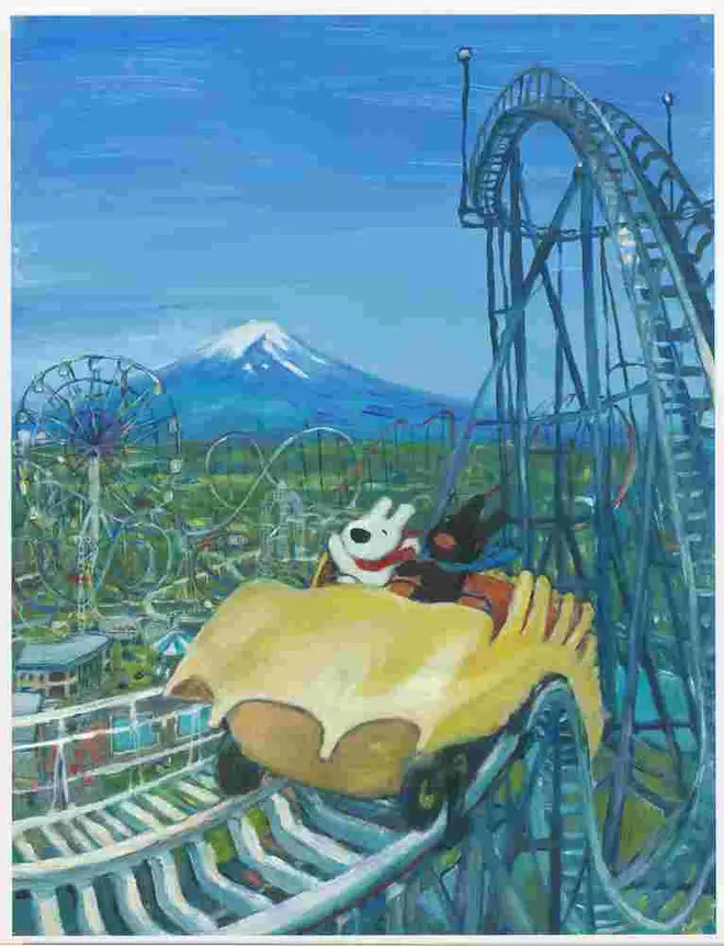 フォトスポットに使われるデザイン 絵本「リサとガスパール　ゆうえんちへいく」より