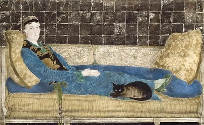 藤田嗣治 《エミリー・クレイン=シャドボーンの肖像》 1922年 油彩、銀箔、金粉・カンヴァス シカゴ美術館（アメリカ）蔵 © The Art Institute of Chicago / Art Resource, NY © Fondation Foujita / ADAGP, Paris & JASPAR, Tokyo, 2017 E2833
