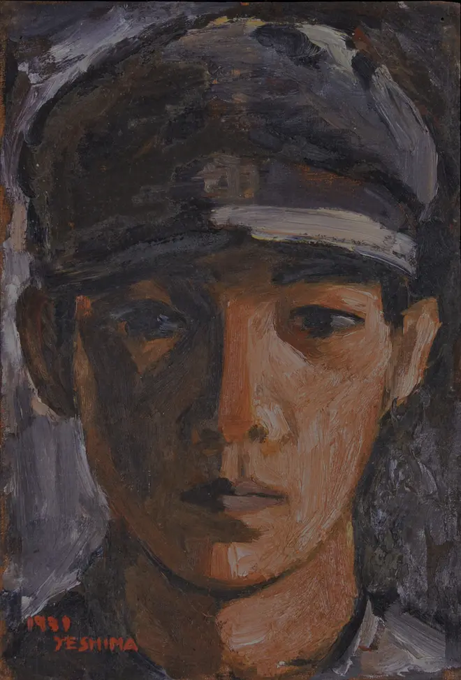 手島守之輔《自画像》　無言館蔵