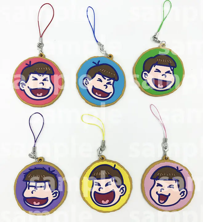 商品名：おそ松さんクッキー6つ子　トレーディングラバーストラップ 価格：800円（税込）