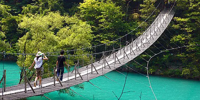 寸又峡🩵夢の吊り橋
