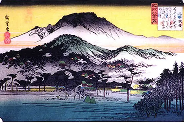 歌川広重画 近江八景「三井の晩鐘」