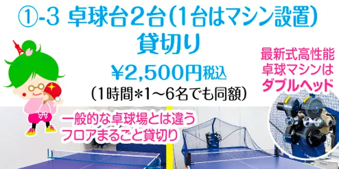 芝公園卓球場プラスは「まるごと貸切り」のプライベート卓球場！カラオケ機器もご利用可能！