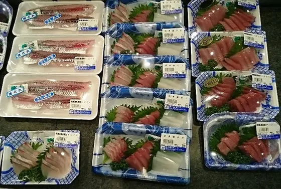 新鮮な魚介類がズラリ