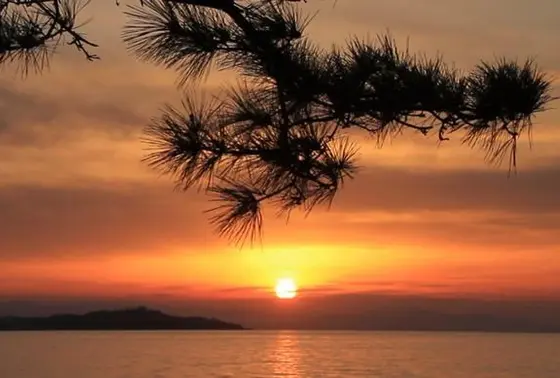 夕日をバックに！