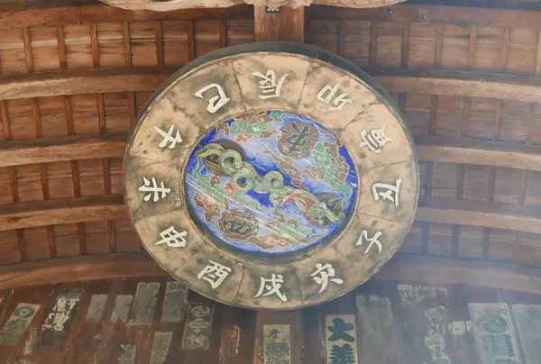 本堂入口の天井に注意