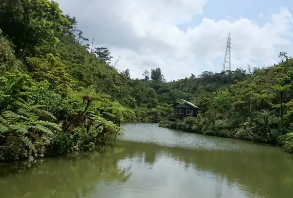 池があります。