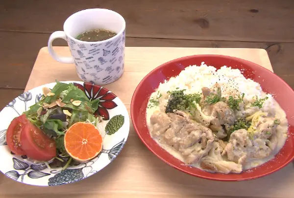 チキンとゴロゴロ野菜の豆乳フリカッセ