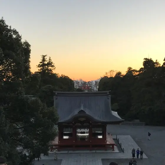 振り返り様の夕焼け