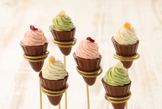 かわいいトーチ型のチョコ。